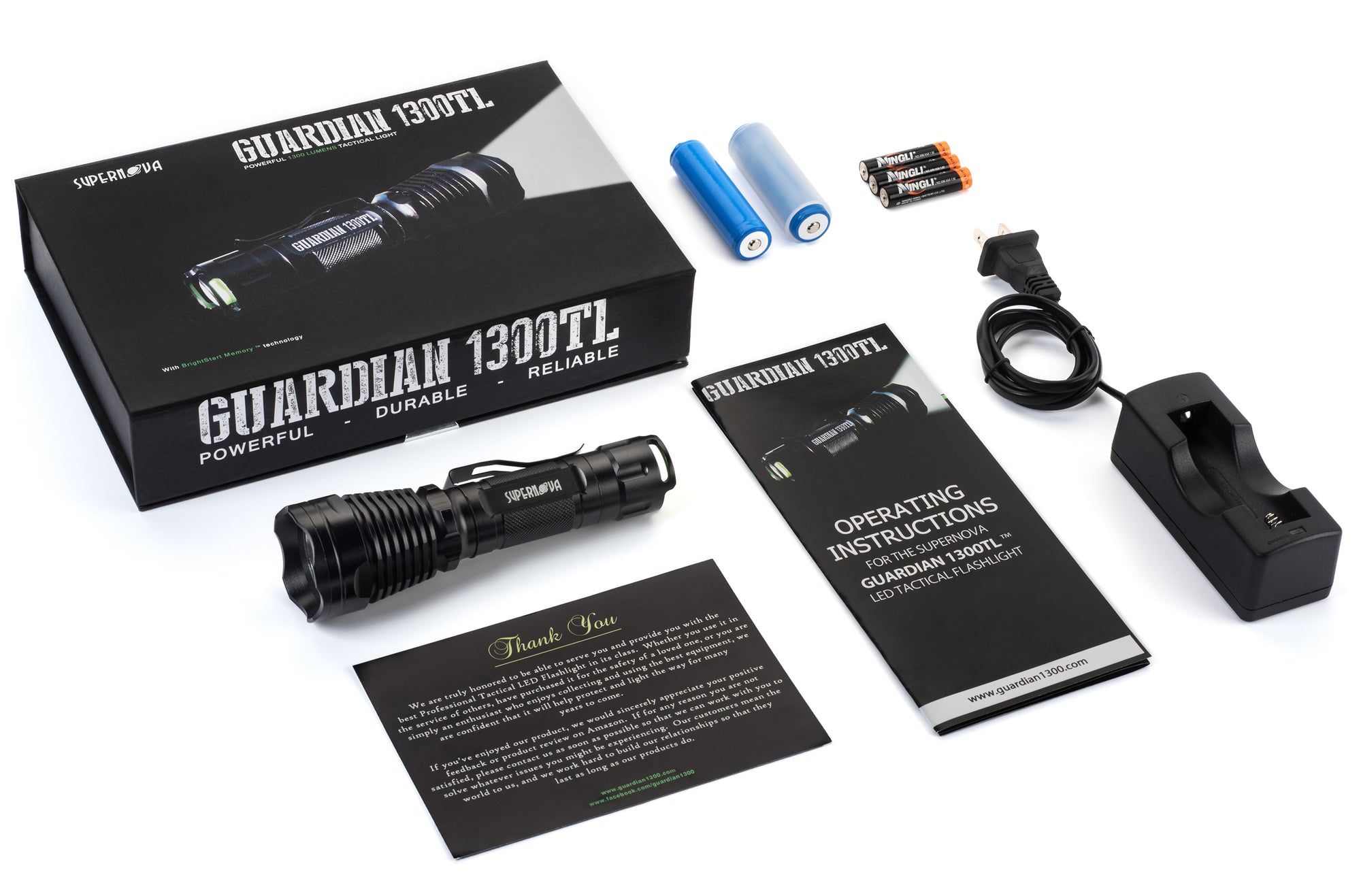 Guardian 1300 Rechargeable Tactical Flashlight