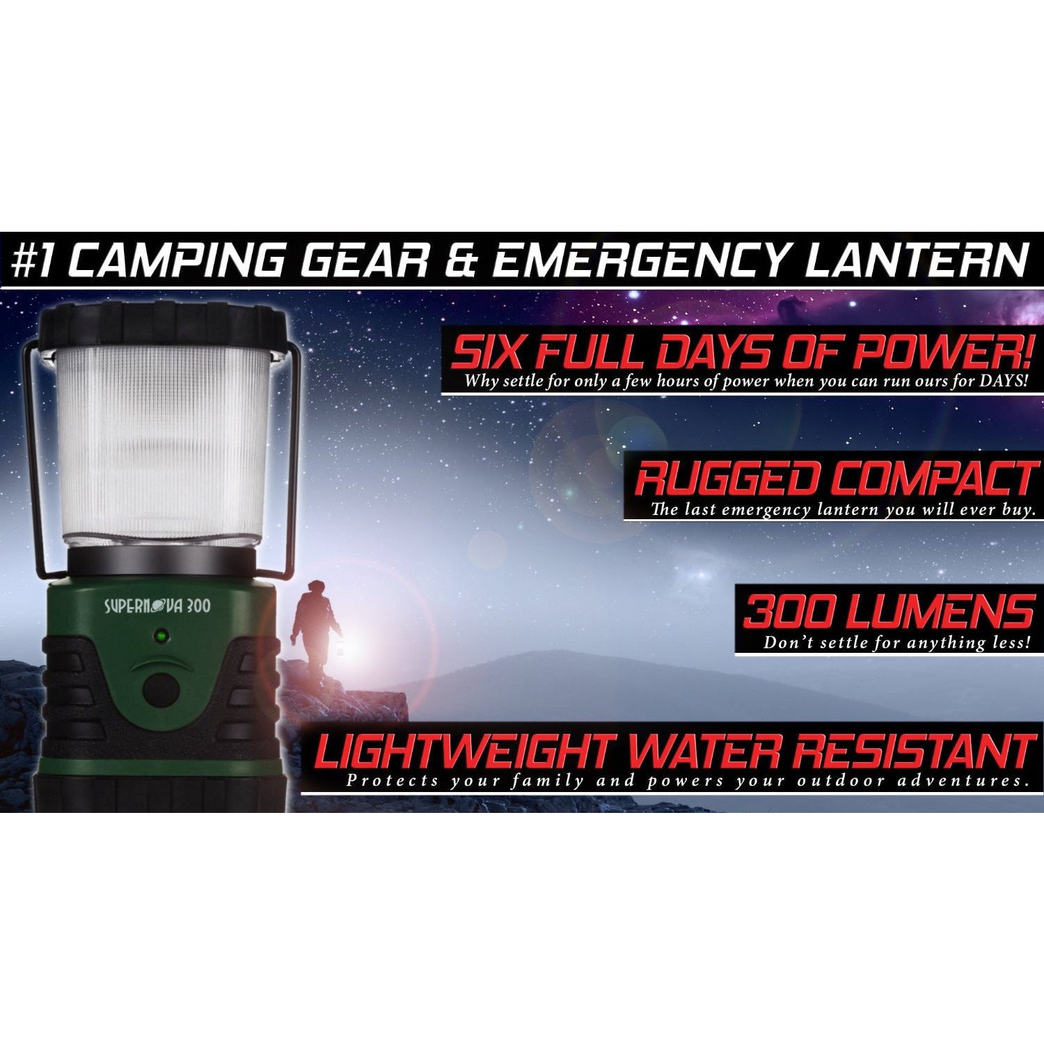 Supernova ® Rechargeable Hanging Tent Light & Backpacking Lantern, Ultimate  Battery Operated Camping Lantern, Magnetic Base with Retractable Hook